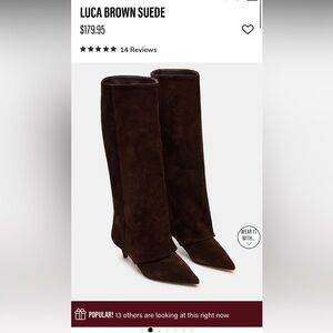 Steve Madden Dark Brown Suede Heeled Boots
